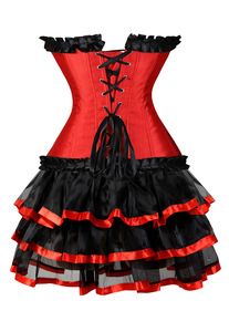 Vestido de lujo para <span class=keywords><strong>mujer</strong></span>, Sexy, burlesco, corsé, corpiño, Top con falda corta de encaje - Product Image 4