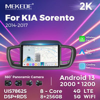 MEKEDE pemutar audio mobil android 12 layar IPS untuk KIA Sorento 2014-2017 360 kamera panorama BT GPS 4G WIFI kipas pendingin