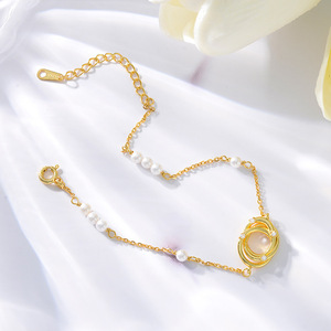 Nuevo original al por mayor S925 plata Mobius perla pulsera exquisita joyería de moda dulce pareja pulsera - Product Image 3