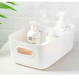 Rectangular Storage Basket With Handle <b>Mini</b> Size For Bathroom Kitchen Desk <b>Wardrobe</b> Solid Color Cosmetic Organizer - Product Image 3