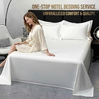 Ensemble de literie en coton 100% premium, couleur unie, 300 fils, tissage 60s, luxe, lavable, 3 pièces, drap plat