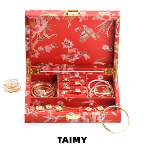 Boîte à bijoux vintage personnalisée en gros avec logo, étui de rangement et de présentation de bijoux en tissu de luxe, étui de voyage portable pour emballage cadeau - Product Image 3