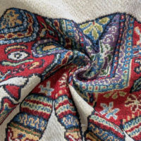 Style ethnique personnalisé Jacquard coussin tissu sac bas quantité minimale de commande fil teint motif tissé technique 330gsm robe maison Textile couverture