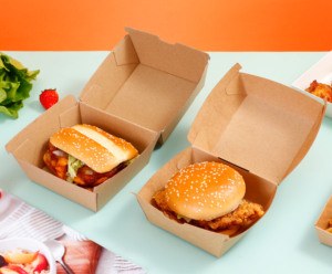 Caja de Entrega de Hamburguesas Negra con Impresión Personalizada, Ecológica, Biodegradable, de Grado Alimenticio, Resistente al Aceite, Desechable, para Llevar - Product Image 2