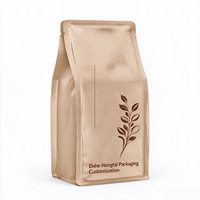 Sachet de café écologique de qualité alimentaire avec valve unidirectionnelle, fermeture éclair refermable, sac à fond plat pour feuilles de thé et vente au détail