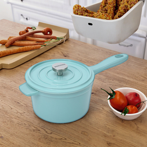 Four hollandais <span class=keywords><strong>en</strong></span> <span class=keywords><strong>fonte</strong></span> classique avec revêtement <span class=keywords><strong>en</strong></span> émail crème ustensiles de cuisine essentiels pour la cuisine <span class=keywords><strong>ou</strong></span> le camping - Product Image 1