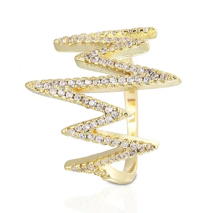 RENAISSANCE TRADERS Golden American Diamond Fancy Designer Ring Alloy  Yellow Gold Plated Ring Price in India - Buy RENAISSANCE TRADERS Golden  American Diamond Fancy Designer Ring Alloy Yellow Gold Plated Ring Online