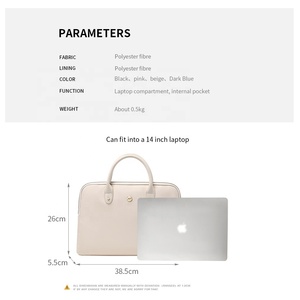 Sac pour ordinateur portable <span class=keywords><strong>14</strong></span> pouces logo personnalisé étanche bureau mince Notebook mallette messager fourre-tout sacs pour ordinateur portable pour les femmes - Product Image 6