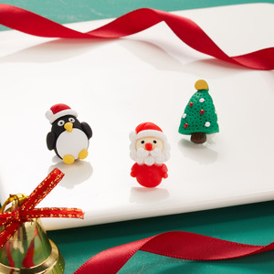 Conjunto de broche de natal hovanci, 3 peças com broche de polímero, argila e pinguim para árvore de natal - Product Image 6