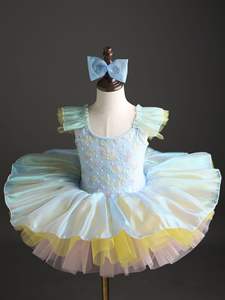 Vestido de Bailarina para Fiesta Infantil, Traje de Ballet Colorido con Relieve, Disfraz de Cisne para Niñas de Jardín de Infancia, Material de Tul - Product Image 4