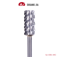 SHUANGJIA 3/32'' Outil professionnel pour enlever le gel, manucure, petite fraise à tête plate en carbure de tungstène pour ongles