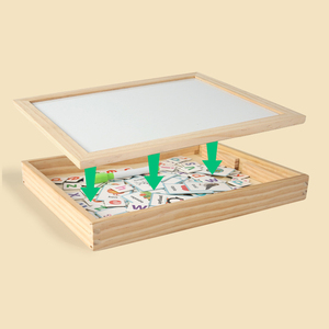 Jeu d'apprentissage préscolaire multifonctionnel en bois : lettres anglaises, dessins animés, assemblage, jouets éducatifs, tableau de dessin - Product Image 6
