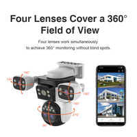 12MP 10X Zoom Vier-Linsen Outdoor WLAN-Sicherheitskamerasystem Nachtsicht Vollfarbige KI-Bewegungserkennung NVR-Datenspeicherung Cloud