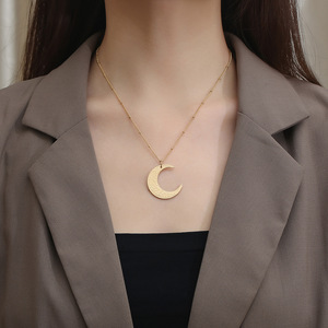 Ciondolo da donna in acciaio inossidabile classico impermeabile ispirato al regalo Eid con <span class=keywords><strong>mezzaluna</strong></span> musulmana in rilievo con ciondolo arabico islamico - Product Image 5