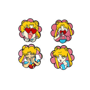 blumenform lustige kawaii anime mädchen emaille stifte matrose mond broche - Product Image 1