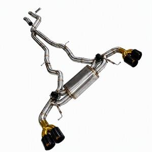 Sistema de Escape Trasero para <span class=keywords><strong>BMW</strong></span> <span class=keywords><strong>X3</strong></span> G01 X4 G02 B58 3.0T, Escape Valvetronic de Acero Inoxidable T304 con Puntas Cuádruples de Fibra de Carbono - Product Image 2