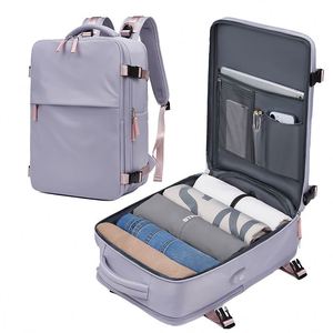 Large Capacity Custom Dual USB <b>Backpack</b> New Arrival Multi-Pocket Design for Travel School Waterproof Polyester Lining Oxford - Product Image 2