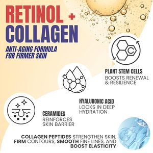 Loción corporal de colágeno con retinol reafirmante de la piel para el envejecimiento de la piel y las arrugas, hidratante ligero no graso, sin fragancia - Product Image 3