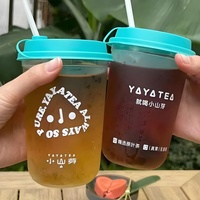 Vente en gros jetable personnalisé 6oz-22oz PET/PP tasse Boba thé à bulles en forme de U avec couvercle matériau PP pour boissons jus tequila