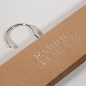 Cabide de papel kraft marrom personalizado com logotipo para roupas, cabide de papel para serigrafia com gancho