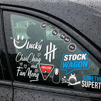 Autocollants personnalisés en gros pour pare-chocs de voiture, logo personnalisé, décoratifs pour carrosserie de moto et de véhicule, et décalcomanies pour vitres de voiture berline
