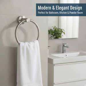 Porte-<span class=keywords><strong>serviette</strong></span> mural en acier inoxydable de conception ronde pour salle de bain - Product Image 2