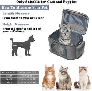 เทปสะท้อนแสง<span class=keywords><strong>2</strong></span>ด้านแบบยืดหดได้กระเป๋าใส่สัตว์เลี้ยงแบบเปิดประตู3บานสำหรับใส่สุนัข - Product Image 4