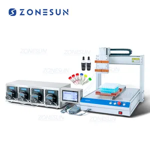 ZONESUN ZS-XYZ4A Tester per profumo a 4 teste ad alta precisione liquido chimico riempitrice per bottiglie di piccole fiale riempitrice per tubi di reagente