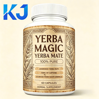Capsules de Yerba Maté Pur OEM, Complément Herbal Quotidien pour le Bien-être, 60 Gélules pour l'Énergie et la Vitalité