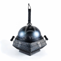 QY 8L Réchaud de buffet noir et blanc en acier inoxydable avec couvercle suspendu géométrique pour mariage, banquet et restauration