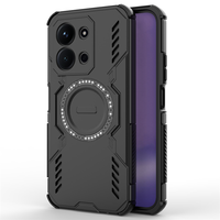 Pour Xiaomi Redmi 15C/Poco C71/A5/NOTE 15 étui de téléphone portable magnétique conception de trou PC + TPU Airbag housse antichoc étui de téléphone portable