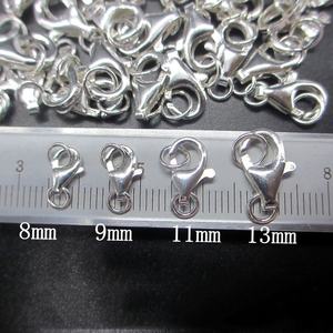 Accessoires de <span class=keywords><strong>fermoir</strong></span> mousqueton en argent sterling 925 8mm 9mm 11mm 13mm pour la fabrication de bijoux et composants de bijoux - Product Image 3