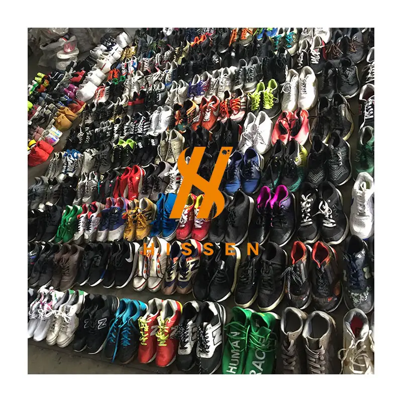 HISSEN Factory Wholesale 2nd Branded Original Football Second Hand Sport Running Shoes In Bales Men Used Basketball Shoes