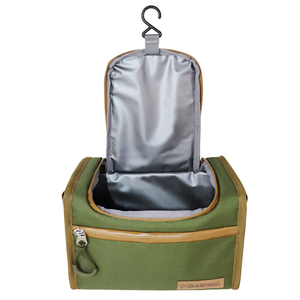 Camping Insulated Cooler Bag Canvas Shoulder Bag Zipper Closure Outdoor Activities Casual Green Beige - Product Image 4