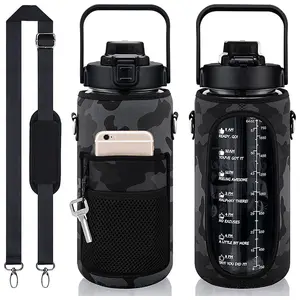 2L large capacity Water bottle With Straw plastic Gradient Color Water Cups High Quality drinking kettle Customized