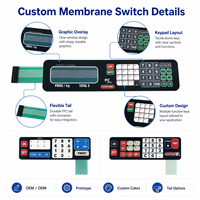 Teclado de Membrana Personalizado OEM con Superposición Gráfica y Cable Flexible para Panel de Control de Báscula Electrónica