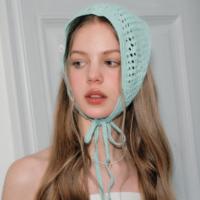 Écharpe triangulaire en coton de haute qualité pour femmes couleur unie petit bouton étiquette Style Long tissé à la main accessoire de couvre-chef pour l'été