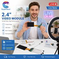 Componentes de Hardware para Pantalla TFT al por Mayor, Interfaz USB, Batería de Litio Recargable de 3.7V, Módulo de Video Delgado de 2.4 Pulgadas