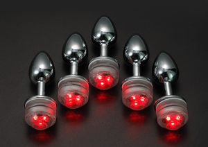 Butt plugs trainer kit pequeno tamanho grande, Luz LED à prova d'água Anal Plug Butt Stopper Anus dilatador com controlador, LED buttplug - Product Image 6