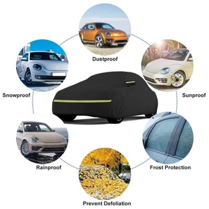 Housse de voiture imperméable pour Volkswagen Beetle 1998-2024 avec porte à fermeture éclair et bandes coupe-vent pour la protection contre la neige, la pluie, la poussière et la grêle - Product Image 4