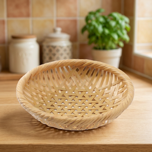 Oval Natural Bamboo Storage Basket Rustic Weave Eco-Friendly Multi-Purpose Organizer - Product Image 3
