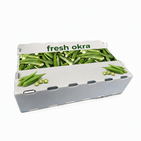 Boîte d'emballage pour asperges en PP personnalisée, pliable, en plastique ondulé PP, pour le transport et le stockage de légumes frais, notamment l'okra.
