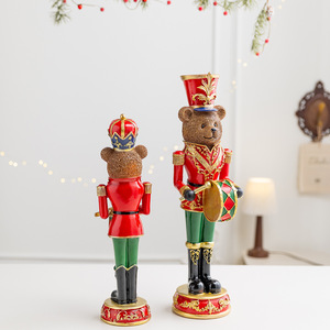 Nouvelle Décoration de Noël 2026 : Soldat Casse-Noisette Ours en Résine pour Vitrine et Accessoire Photo - Product Image 4
