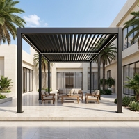Pergola à lames orientables en alliage d'aluminium extrudé, pliable, avec lames électriques, couleur personnalisable, imperméable, pavillon anodisé