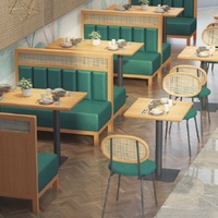 Meubles de restaurant en bois massif et marbre de style moderne, tables et chaises en acier inoxydable pour la salle à manger, utilisation dans les cafés - En solde