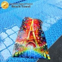Custom Beach Towel 100% Cotton Full Colors Digital Print Oversized 30x60inches Quick Dry Soft Beach Towel 15 Years Gold Supplier
