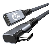 Câble Type-C Haute Définition 8K 60Hz PD 240W Super Charge Rapide Coudé à 90° pour Ordinateur, Projecteur, Audio et Vidéo