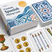 Jeu de cartes espagnoles personnalisées avec logo, 48 cartes, papier couché 300 g/m², finition mate, boîte à rabat, jeu de cartes de casino