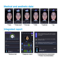 Analyseur de peau du visage professionnel de bureau, formation en ligne 3D, diagnostic de la peau du visage par IA, scanner, machine d'analyse magique de la peau du visage