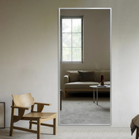 Miroir sur pied et mural pleine longueur à cadre métallique moderne pour chambre à coucher et décoration intérieure